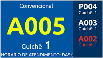 Tela do SGAS - Sistema de Gerenciamento de Atendimento por Serviço (Senhas)