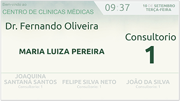 Tela do SGAM - Sistema de Gerenciamento de Atendimento Médico (Nomes)